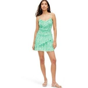 Diane von furstenberg target strappy mesh sea twig green mini dress